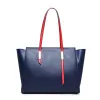 Minimalist Navy Blue Square Tote Bag Shoulder Bags 2021 Leather Casual Women's Bags