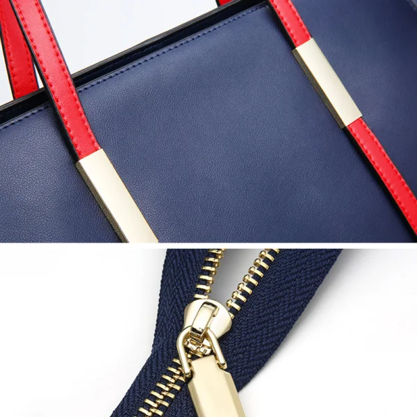 Minimalist Navy Blue Square Tote Bag Shoulder Bags 2021 Leather Casual Women's Bags
