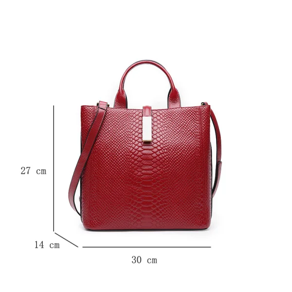 Fashion Burgundy Square Messenger Bag Handbag Shoulder Bags 2021 Alligator Print Leather Women's Bags