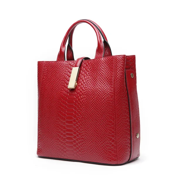 Fashion Burgundy Square Messenger Bag Handbag Shoulder Bags 2021 Alligator Print Leather Women's Bags