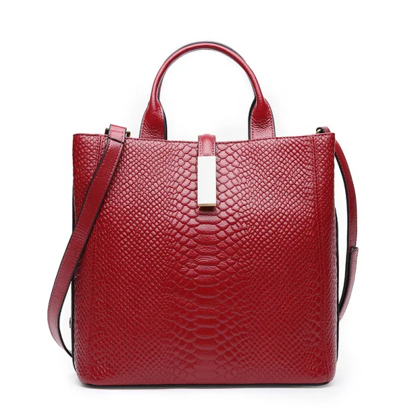 Fashion Burgundy Square Messenger Bag Handbag Shoulder Bags 2021 Alligator Print Leather Women's Bags