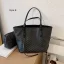 2 pièces Noire Blanche Sac fourre-tout Sacs à bandoulière 2021 PU Désinvolte Sacs Pour Femmes