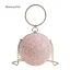 Sparkly Black Sequins Round Clutch Bags Shoulder Bags 2021 Metal PU Women's Bags