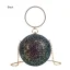 Sparkly Black Sequins Round Clutch Bags Shoulder Bags 2021 Metal PU Women's Bags