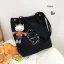 Lovely Canvas Tote Bag Shopping Bag Shoulder Bags 2021 Cartoon Embroidered Casual Women's Bags