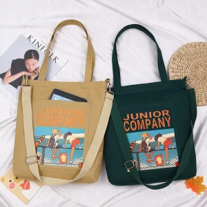 Chic Beautiful Square Handbag Messenger Bag Shoulder Bags 2021 Cartoon Printing Canvas Casual Women S Bags