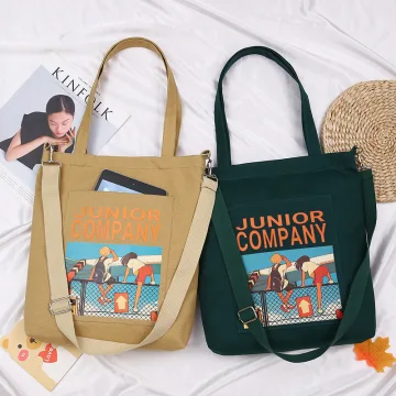 Chic Beautiful Square Handbag Messenger Bag Shoulder Bags 2021 Cartoon Printing Canvas Casual Women S Bags