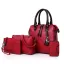 4 pièces Fushia Sacs à bandoulière Sac à main Portefeuille Cas Clé 2021 PU Sacs Pour Femmes
