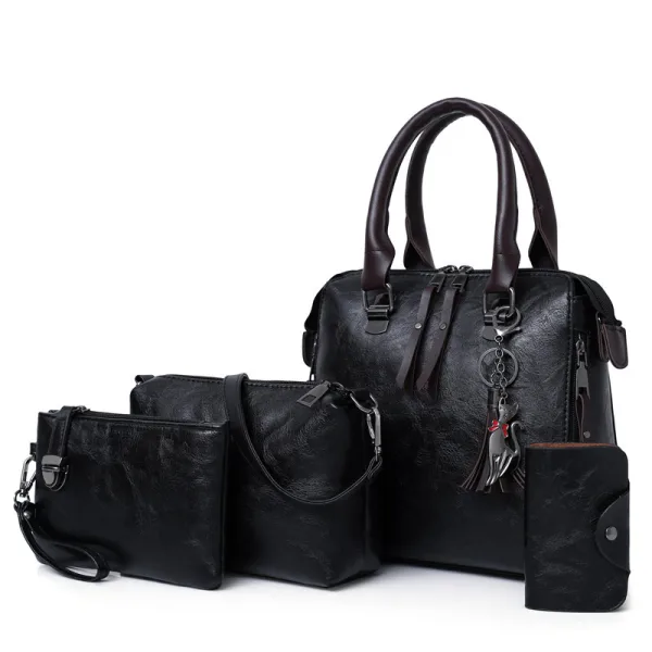4 pièces Fushia Sacs à bandoulière Sac à main Portefeuille Cas Clé 2021 PU Sacs Pour Femmes