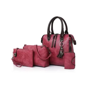 4 Pièces Fushia Sacs À Bandoulière Sac À Main Portefeuille Cas Clé 2021 Pu Sacs Pour Femmes