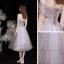 Illusion Lavendel Durchsichtige Heimkehr Abiballkleider 2021 A Linie Bandeau Ärmellos Geflecktes Tülle Wadenlang Rüschen Rückenfreies Festliche Kleider