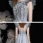 Chic / Belle Argenté Dansant Robe De Bal 2021 Princesse Encolure Dégagée Sans Manches Perlage Paillettes Longue Volants Dos Nu Robe De Ceremonie