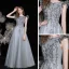 Chic / Belle Argenté Dansant Robe De Bal 2021 Princesse Encolure Dégagée Sans Manches Perlage Paillettes Longue Volants Dos Nu Robe De Ceremonie