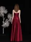 Fashion Burgundy Satin Dancing Prom Dresses 2021 A-Line / Princess Spaghetti Straps Sleeveless Beading Pearl Bow Sash Floor-Length / Long Ruffle Backless Formal Dresses