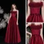 Fashion Burgundy Satin Dancing Prom Dresses 2021 A-Line / Princess Spaghetti Straps Sleeveless Beading Pearl Bow Sash Floor-Length / Long Ruffle Backless Formal Dresses