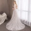 Modern / Fashion Grey Evening Dresses  2019 A-Line / Princess Scoop Neck Sleeveless Star Embroidered Bow Sash Court Train Ruffle Backless Formal Dresses