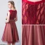 Modern / Fashion Red See-through Homecoming Graduation Dresses 2019 A-Line / Princess Scoop Neck Sleeveless Appliques Lace Sequins Metal Sash Knee-Length Ruffle Formal Dresses