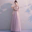 Elegante Blozen Roze Doorzichtige Avondjurken 2019 A lijn V-Hals 3/4 Mouwen Appliques Kant Kralen Lange Ruche Ruglooze Gelegenheid Jurken