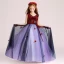Chic / Beautiful Purple Flower Girl Dresses 2017 Ball Gown V-Neck Sleeveless Appliques Flower Pearl Sash Floor-Length / Long Ruffle Wedding Party Dresses