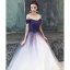 Simple Violet Dégradé De Couleur Blanche Robe De Bal 2019 Princesse épaules Sans Manches Perlage Longue Volants Dos Nu Robe De Ceremonie