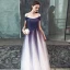 Simple Violet Dégradé De Couleur Blanche Robe De Bal 2019 Princesse épaules Sans Manches Perlage Longue Volants Dos Nu Robe De Ceremonie