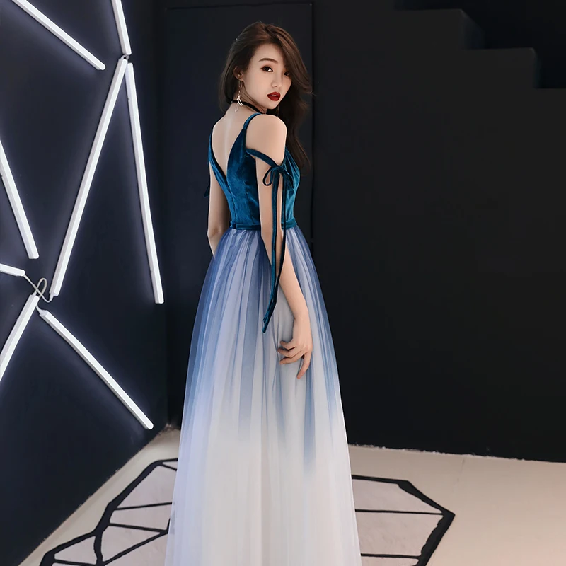 blue dress for baby girl Wedtrend Women Dark Green Bridesmaid Dress A Line V Neck Pleated Chiffon Long Wedding Party Dress, Ink Blue / US8 main image 1