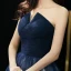 Modern / Fashion Navy Blue Gradient-Color Ivory Prom Dresses 2019 A-Line / Princess Strapless Sleeveless Floor-Length / Long Ruffle Backless Formal Dresses
