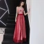 Modern / Fashion Red Prom Dresses 2019 A-Line / Princess Spaghetti Straps Sleeveless Spotted Tulle Bow Sash Floor-Length / Long Ruffle Backless Formal Dresses