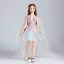 Mode Himmelblau Pink Mädchenkleider 2017 Ballkleid V-Ausschnitt Ärmellos Applikationen Schmetterling Pailletten Kurze Rüschen Kleider Für Hochzeit