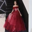 Bling Bling Bordeaux Robe De Soirée 2019 Princesse De l'épaule Manches Courtes Glitter Tulle Longue Volants Dos Nu Robe De Ceremonie