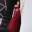 Bling Bling Bordeaux Robe De Soirée 2019 Princesse De l'épaule Manches Courtes Glitter Tulle Longue Volants Dos Nu Robe De Ceremonie
