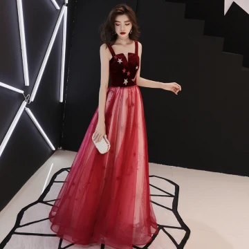 Chic Beautiful Burgundy Prom Dresses 2019 Sheath Fit Shoulders Sleeveless Glitter Sequins Floor Length Long Ruffle Backless Formal Dresses