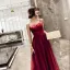 Modern / Fashion Burgundy Evening Dresses  2019 Sheath / Fit Shoulders Sleeveless Spotted Tulle Floor-Length / Long Ruffle Backless Formal Dresses