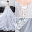 Romantic White Summer Wedding Dresses 2019 Ball Gown Off-The-Shoulder Short Sleeve Backless Appliques Lace Flower Pearl Rhinestone Chapel Train Ruffle