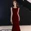 Bling Bling Champagne Evening Dresses  2019 Trumpet / Mermaid Scoop Neck Sleeveless Glitter Sequins Floor-Length / Long Ruffle Formal Dresses