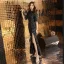 Bling Bling Noire Robe De Soirée 2019 Trompette / Sirène Encolure Dégagée 1/2 Manches Glitter Paillettes Fendue devant Longue Volants Robe De Ceremonie