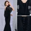 Modern / Fashion Black Evening Dresses  With Shawl 2019 Trumpet / Mermaid V-Neck Sleeveless Beading Polyester Floor-Length / Long Ruffle Backless Formal Dresses