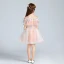 Chic / Beautiful Pearl Pink Flower Girl Dresses 2017 Ball Gown Off-The-Shoulder Short Sleeve Appliques Flower Short Ruffle Wedding Party Dresses