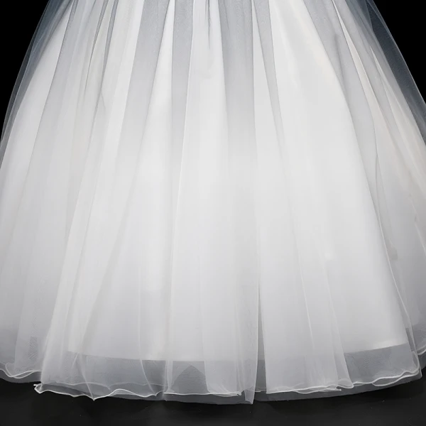 Modern / Fashion Navy Blue Gradient-Color White Prom Dresses 2019 Ball Gown Off-The-Shoulder Short Sleeve Appliques Lace Beading Sash Sequins Floor-Length / Long Ruffle Backless Formal Dresses