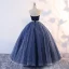 Vintage Quinceañera Mørk Marineblå Ballkjoler 2019 Ballkjole Kjæreste Uten Ermer Appliques Perle Blonder Lange Buste Ryggløse Formelle Kjoler