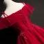 Modern / Fashion Burgundy Prom Dresses 2019 Ball Gown Off-The-Shoulder Short Sleeve Appliques Lace Rhinestone Beading Floor-Length / Long Ruffle Backless Formal Dresses