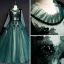 Illusion Dark Green See-through Prom Dresses 2019 Ball Gown Scoop Neck Long Sleeve Appliques Lace Floor-Length / Long Ruffle Backless Formal Dresses