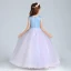 Chic / Beautiful Candy Pink Sky Blue Flower Girl Dresses 2017 Ball Gown V-Neck Sleeveless Embroidered Appliques Flower Pearl Floor-Length / Long Ruffle Wedding Party Dresses