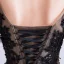 Modern / Fashion Black Champagne Prom Dresses 2019 A-Line / Princess V-Neck Short Sleeve Appliques Lace Beading Floor-Length / Long Ruffle Backless Formal Dresses