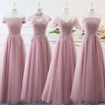 Abordable Rougissant Rose Robe Demoiselle D Honneur 2019 Princesse Appliques En Dentelle Longue Volants Dos Nu Robe Pour Mariage