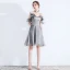 Modern / Fashion Grey Homecoming Graduation Dresses 2019 A-Line / Princess Spaghetti Straps Sleeveless Glitter Organza Short Ruffle Backless Formal Dresses