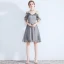 Modern / Fashion Grey Homecoming Graduation Dresses 2019 A-Line / Princess Spaghetti Straps Sleeveless Glitter Organza Short Ruffle Backless Formal Dresses