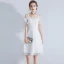 Modern / Fashion Grey Homecoming Graduation Dresses 2019 A-Line / Princess Spaghetti Straps Sleeveless Glitter Organza Short Ruffle Backless Formal Dresses