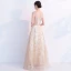 Bling Bling Champagne See-through Prom Dresses 2019 A-Line / Princess V-Neck Sleeveless Glitter Tulle Metal Sash Floor-Length / Long Ruffle Backless Formal Dresses