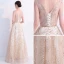 Bling Bling Champagne See-through Prom Dresses 2019 A-Line / Princess V-Neck Sleeveless Glitter Tulle Metal Sash Floor-Length / Long Ruffle Backless Formal Dresses
